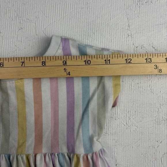 Garanimals 18M Colorful Pastel Striped Kids Dress Cap Sleeves Fit & Flare - Picture 4 of 6